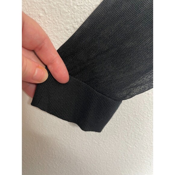 Vince Camuto Medium Modern Voyager Sweater Black Sheer Lace Long Sleeve NWT - Picture 5 of 13